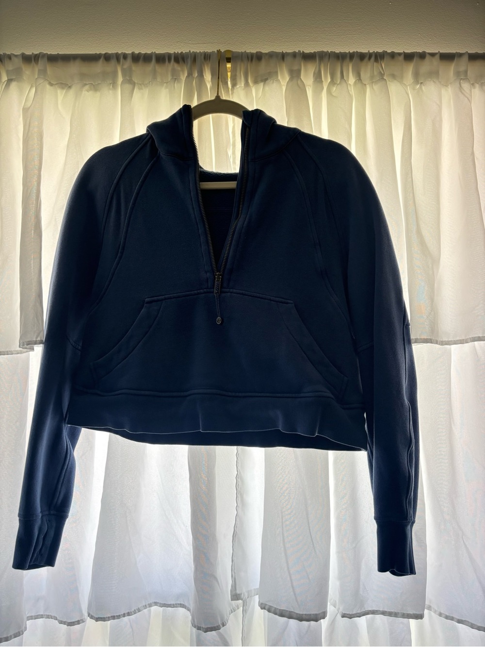 lululemon athletica Cropped Half-Zip Hoodie - Navy Blue